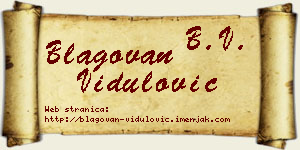 Blagovan Vidulović vizit kartica